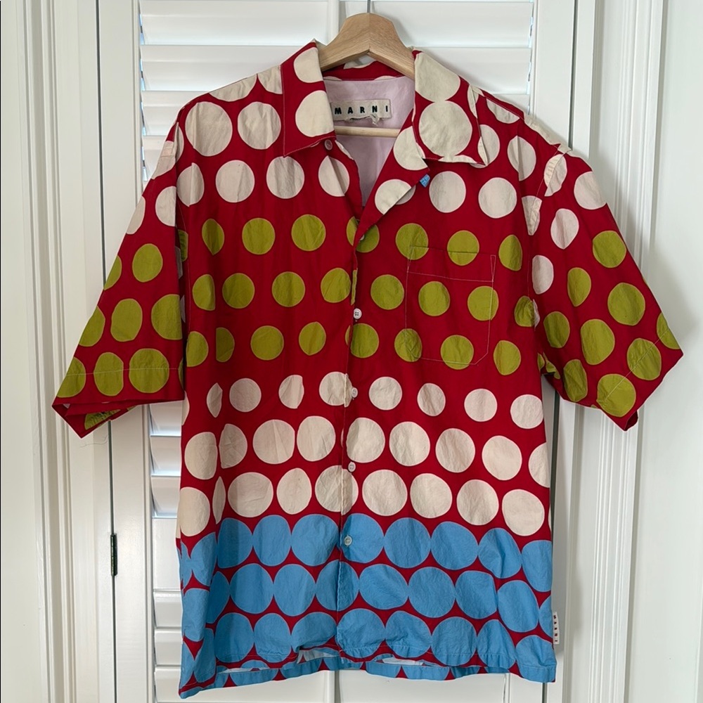 Colorful Polka Dot Button-Up Shirt